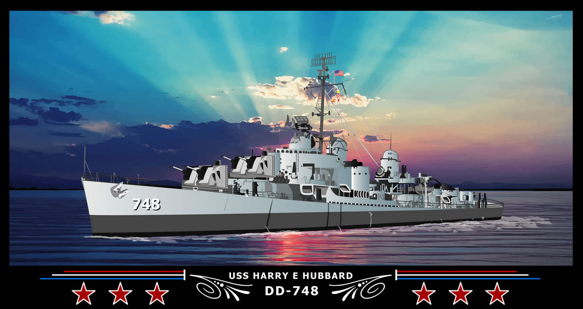 USS Harry E Hubbard DD-748 Art Print