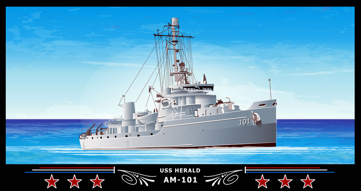 USS Herald AM-101 Art Print