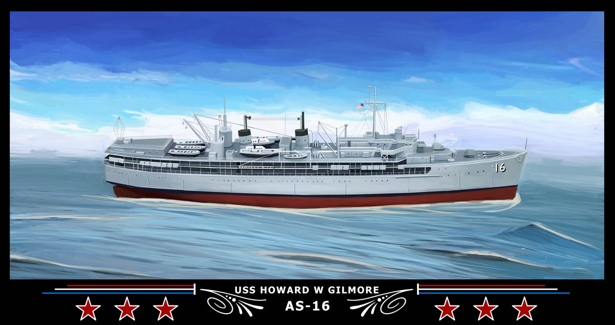USS Howard W Gilmore AS-16 Art Print