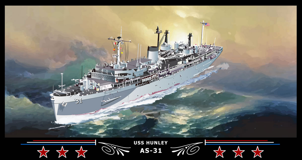 USS Hunley AS-31 Art Print