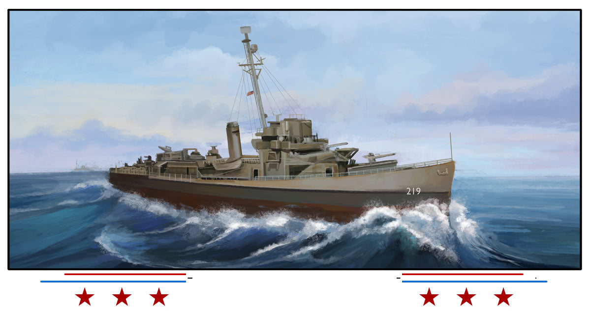 USS J Douglas Blackwood DE-219 Art Print
