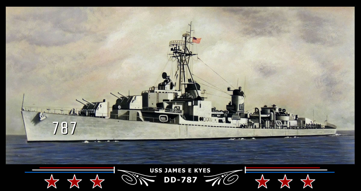 USS James E Kyes DD-787 Art Print