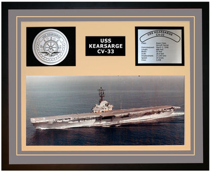 USS KEARSARGE CV-33 Framed Navy Ship Display Grey