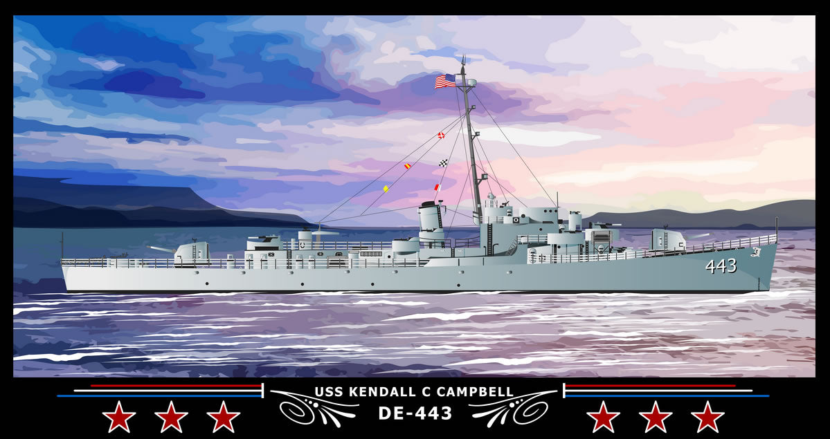 USS Kendall C Campbell DE-443 Art Print