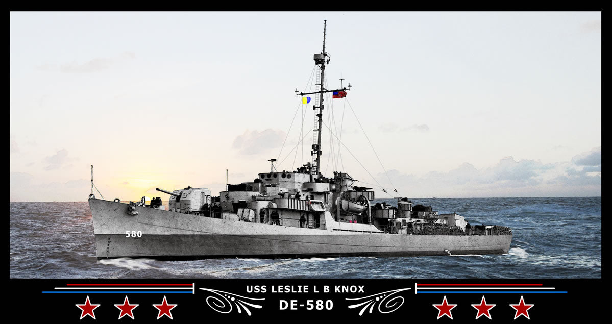 USS Leslie L B Knox DE-580 Art Print
