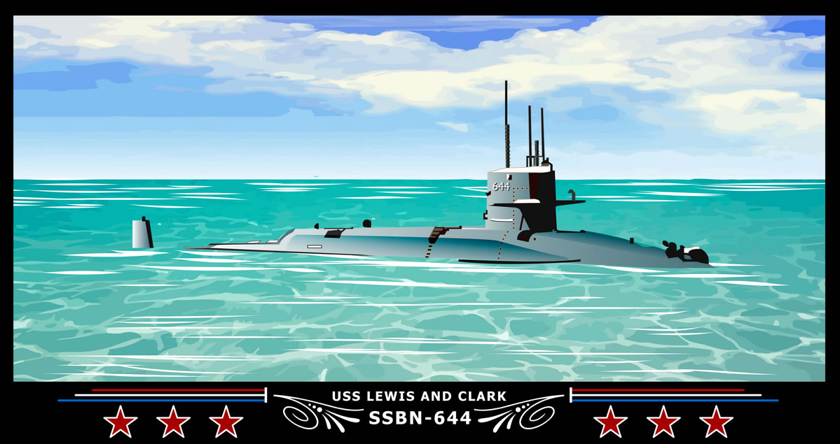 USS Lewis And Clark SSBN-644 Art Print
