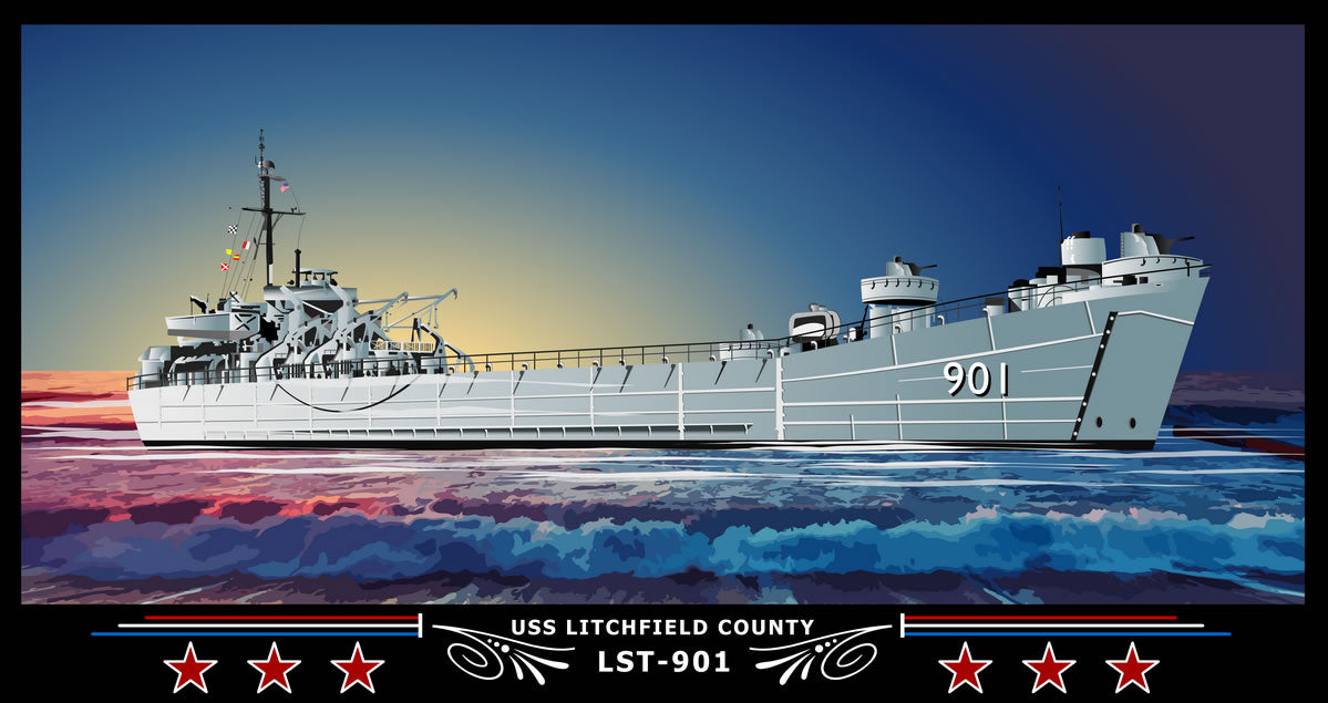 USS Litchfield County LST-901 Art Print