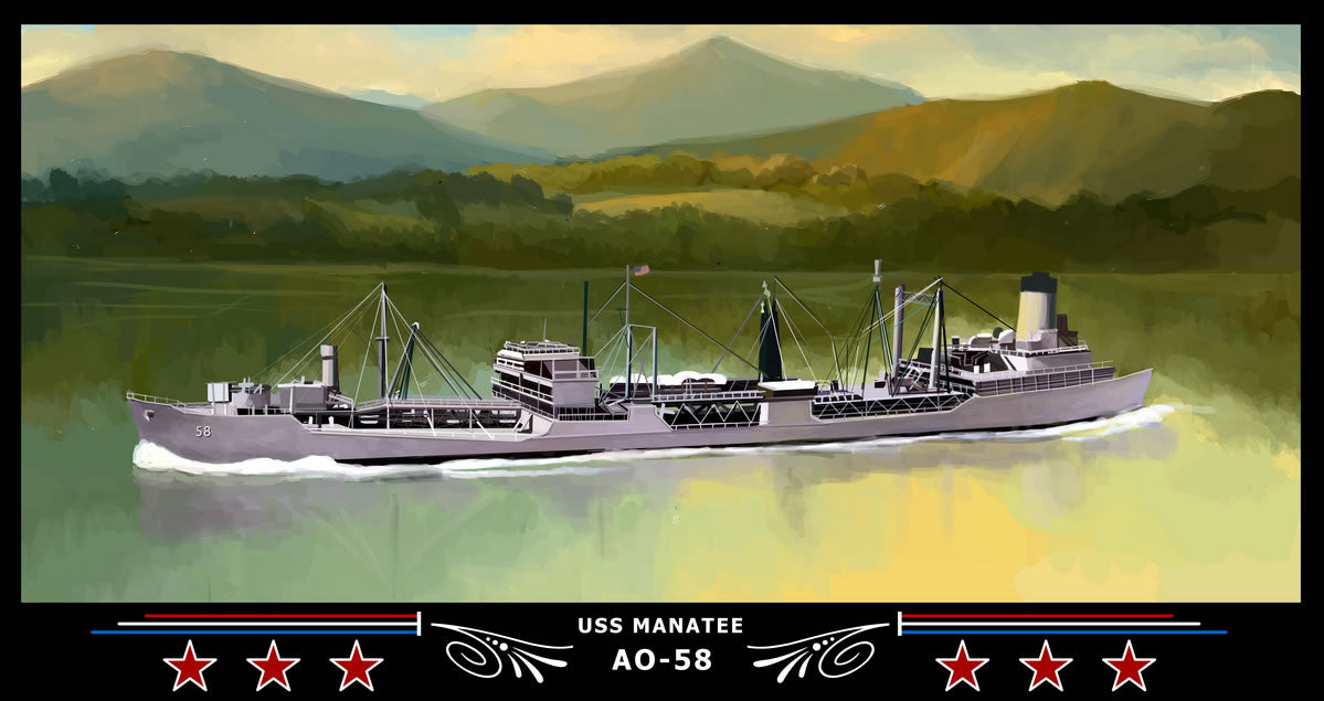 USS Manatee AO-58 Art Print