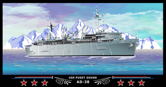 USS Puget Sound AD-38 Art Print