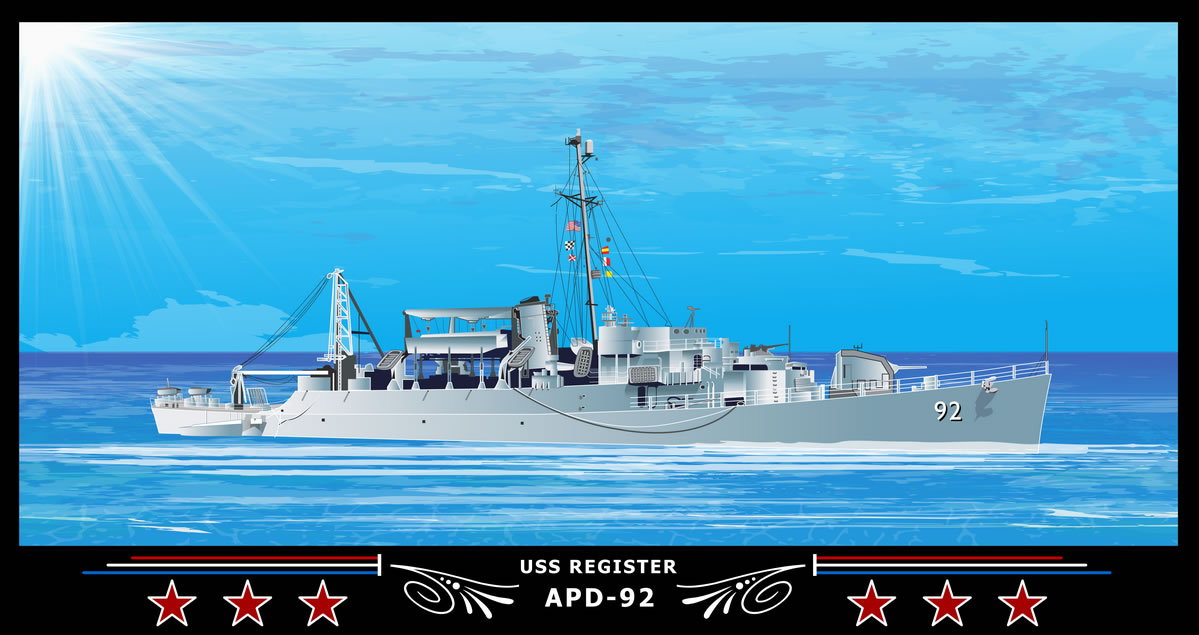 USS Register APD-92 Art Print