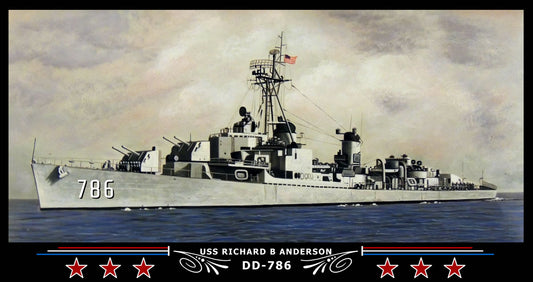 USS Richard B Anderson DD-786 Art Print