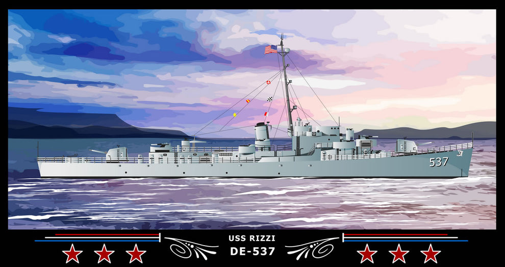 Uss Rizzy USS Rizzi DE-537 Art Print – Navy Emporium