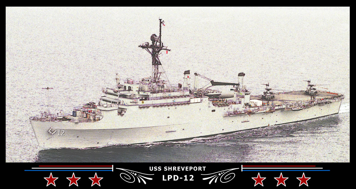 USS Shreveport LPD12 Art Print Navy Emporium