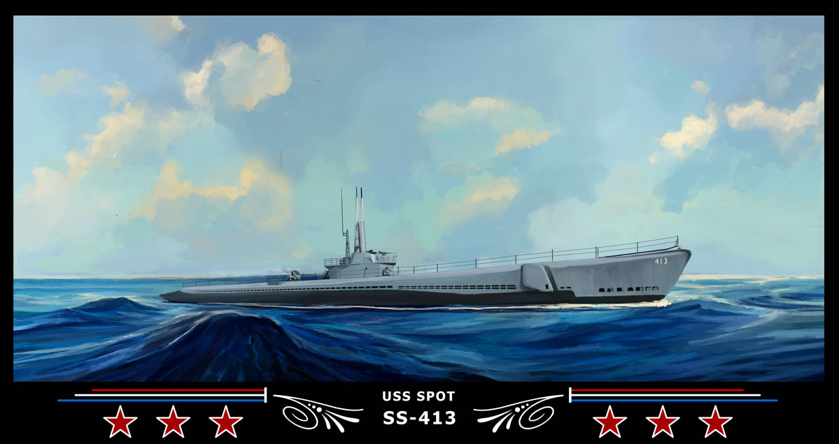 USS SPOT SS-413 Art Print