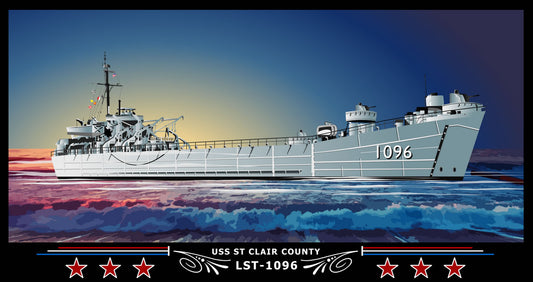 USS St Clair County LST-1096 Art Print