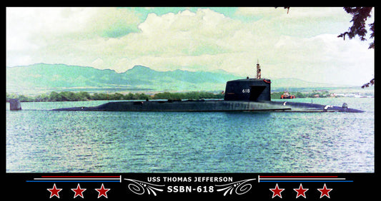 USS Thomas Jefferson SSBN-618 Art Print