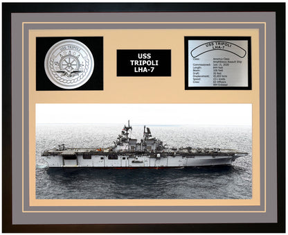 USS TRIPOLI LHA-7 Framed Navy Ship Display