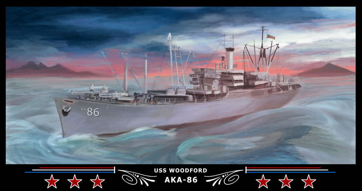 USS Woodford AKA-86 Art Print