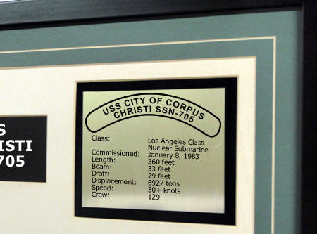 USS City Of Corpus Christi SSN705 Framed Navy Ship Display Text Plaque