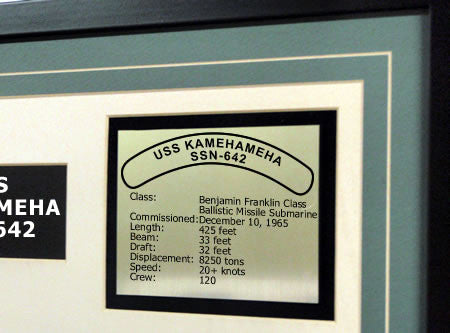 USS Kamehameha SSN642 Framed Navy Ship Display Text Plaque