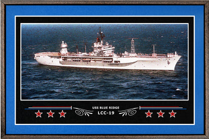 USS BLUE RIDGE LCC 19 BOX FRAMED CANVAS ART BLUE
