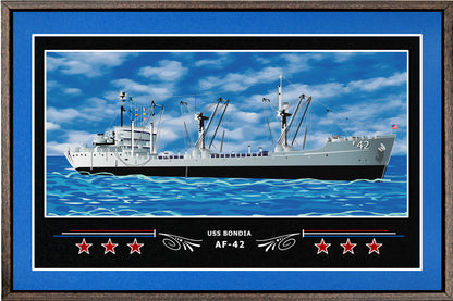 USS BONDIA AF 42 BOX FRAMED CANVAS ART BLUE