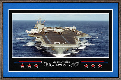 USS CARL VINSON CVN 70 BOX FRAMED CANVAS ART BLUE