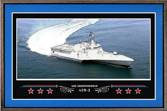 USS INDEPENDENCE LCS 2 BOX FRAMED CANVAS ART BLUE