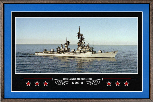 USS LYNDE MCCORMICK DDG 8 BOX FRAMED CANVAS ART BLUE