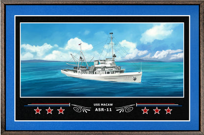 USS MACAW ASR 11 BOX FRAMED CANVAS ART BLUE