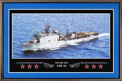 USS OAK HILL LSD 51 BOX FRAMED CANVAS ART BLUE