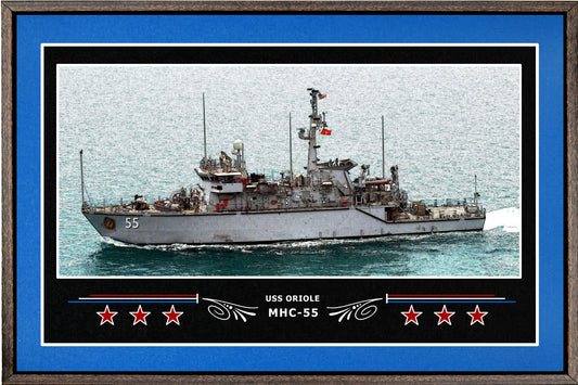 USS ORIOLE MHC 55 BOX FRAMED CANVAS ART BLUE