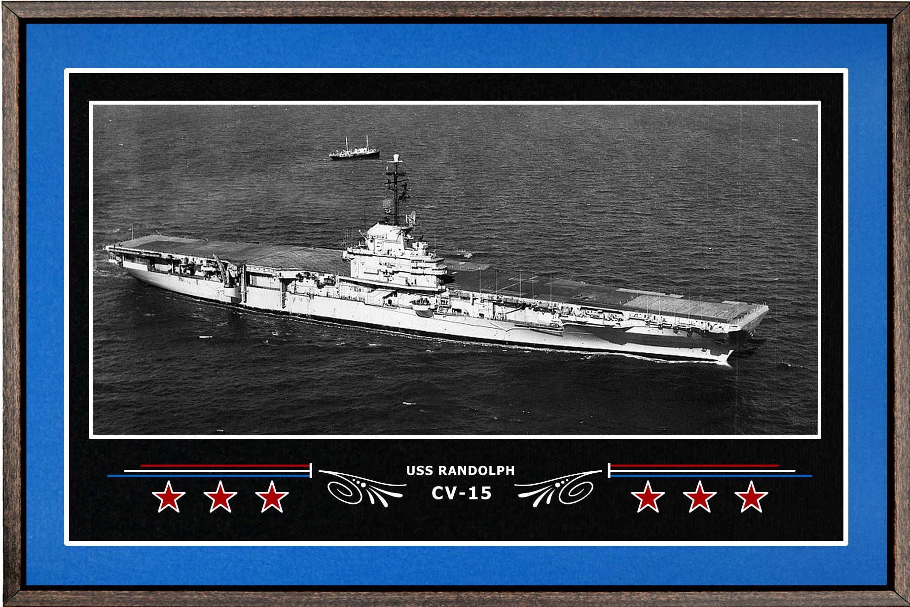 USS RANDOLPH CV 15 BOX FRAMED CANVAS ART BLUE