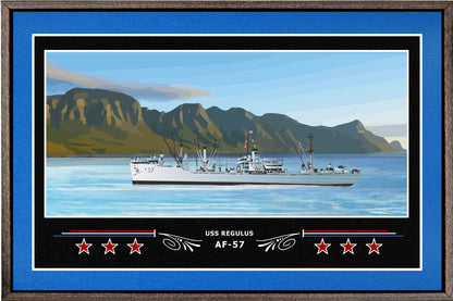 USS REGULUS AF 57 BOX FRAMED CANVAS ART BLUE