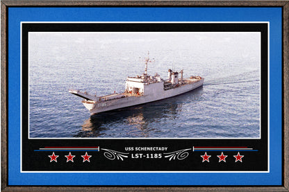 USS SCHENECTADY LST 1185 BOX FRAMED CANVAS ART BLUE