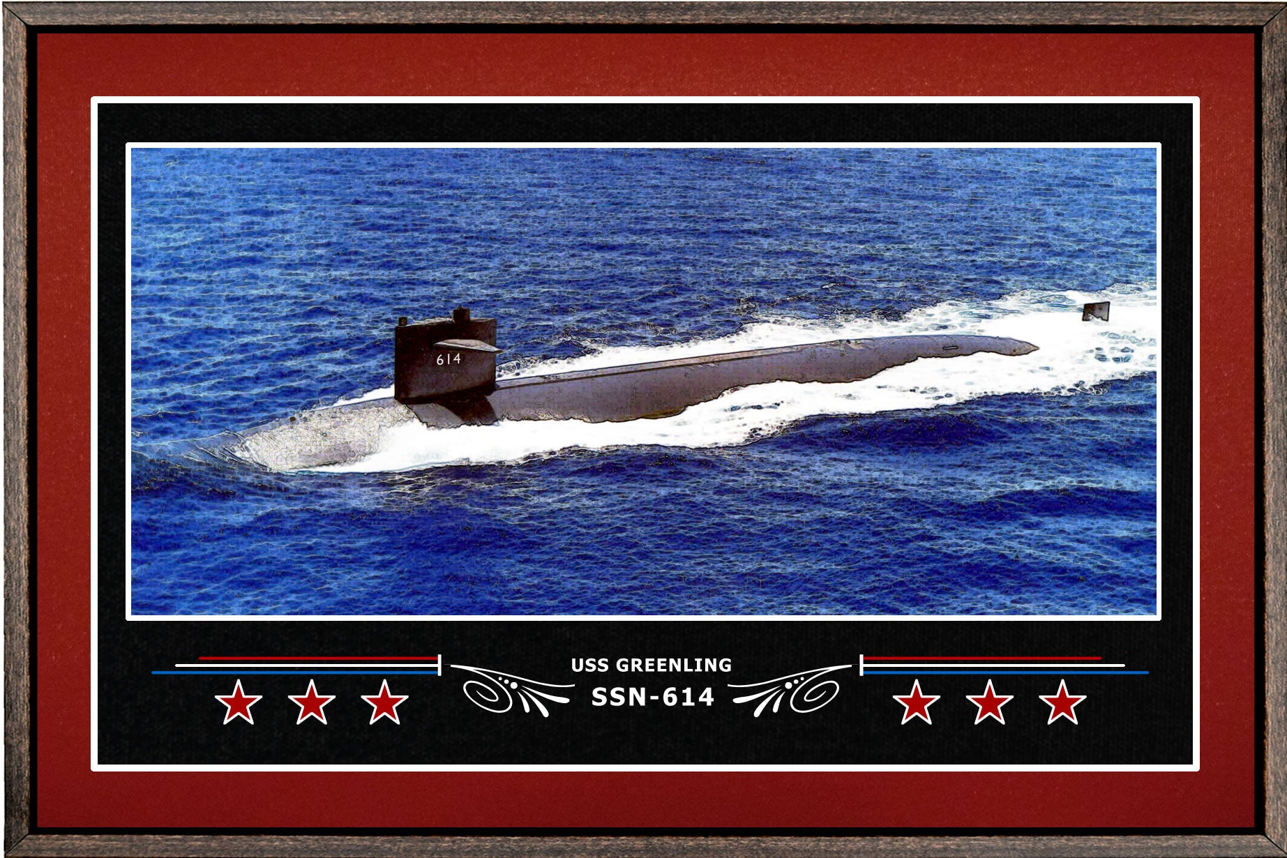 USS Greenling SSN-614 Art Print – Navy Emporium