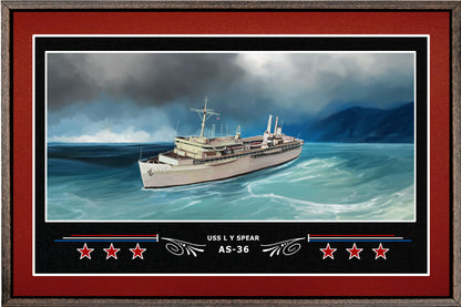 USS L Y SPEAR AS 36 BOX FRAMED CANVAS ART BURGUNDY