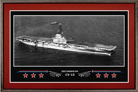 USS RANDOLPH CV 15 BOX FRAMED CANVAS ART BURGUNDY