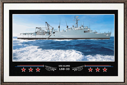 USS ALAMO LSD 33 BOX FRAMED CANVAS ART WHITE