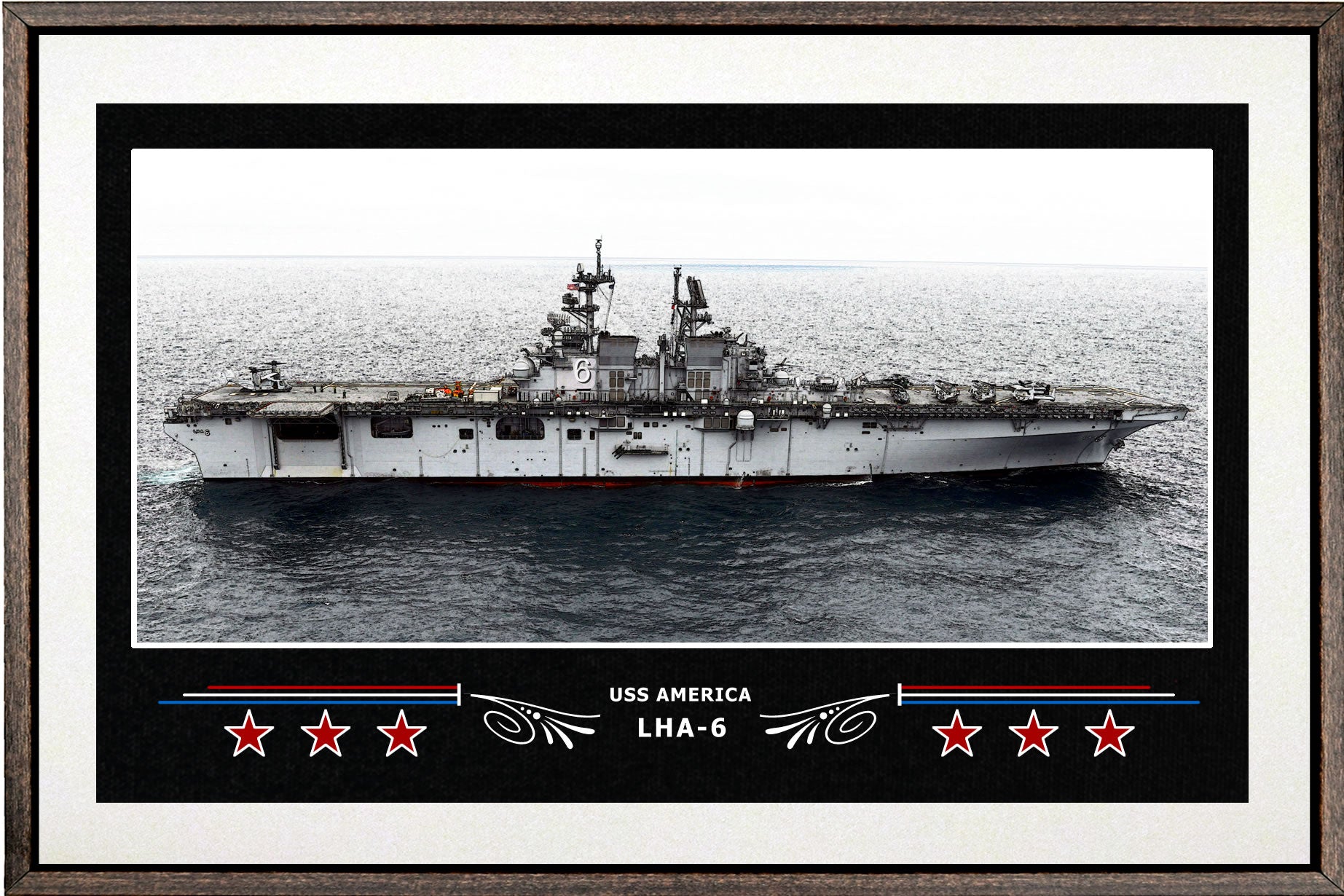 USS AMERICA LHA 6 BOX FRAMED CANVAS ART WHITE
