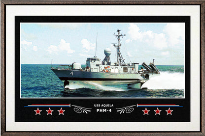 USS AQUILA PHM 4 BOX FRAMED CANVAS ART WHITE
