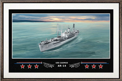 USS CADMUS AR 14 BOX FRAMED CANVAS ART WHITE