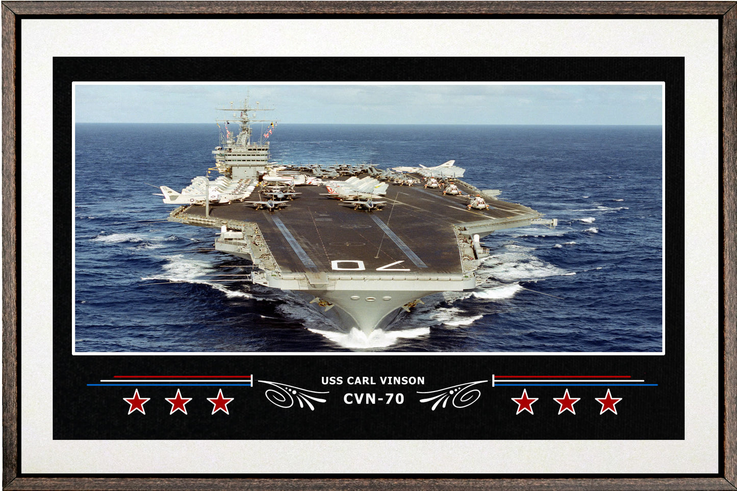 USS CARL VINSON CVN 70 BOX FRAMED CANVAS ART WHITE
