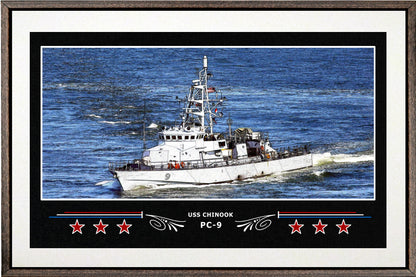 USS CHINOOK PC 9 BOX FRAMED CANVAS ART WHITE