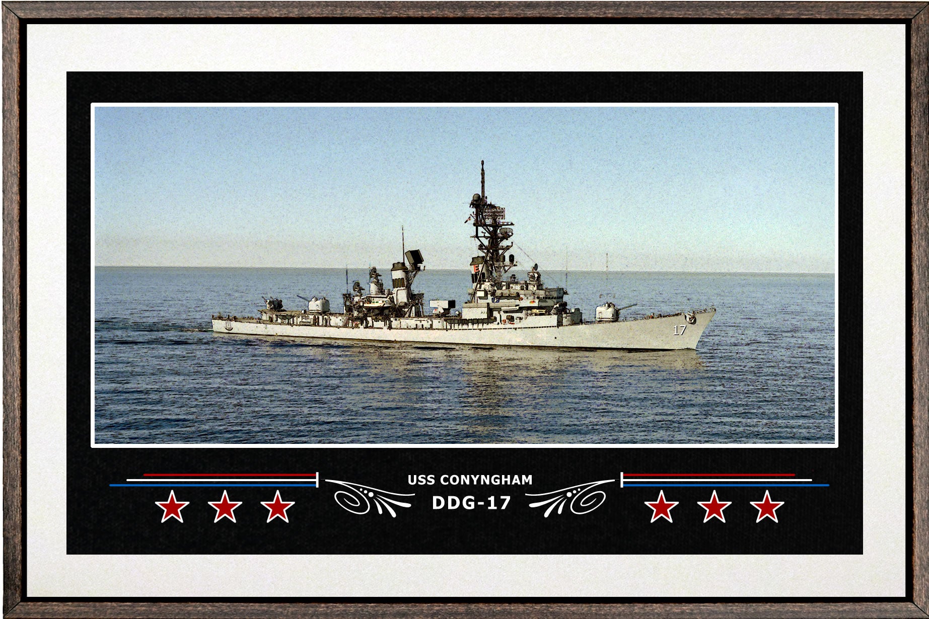 USS CONYNGHAM DDG 17 BOX FRAMED CANVAS ART WHITE