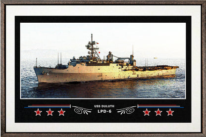 USS DULUTH LPD 6 BOX FRAMED CANVAS ART WHITE