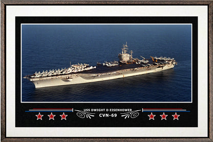 USS DWIGHT D EISENHOWER CVN 69 BOX FRAMED CANVAS ART WHITE
