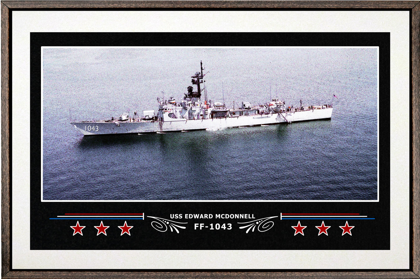 USS EDWARD MCDONNELL FF 1043 BOX FRAMED CANVAS ART WHITE