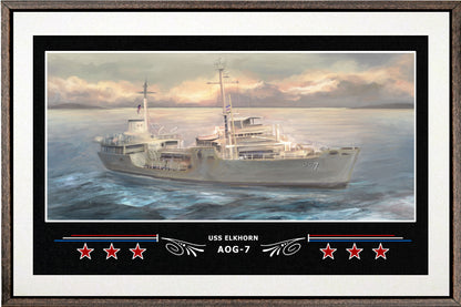 USS ELKHORN AOG 7 BOX FRAMED CANVAS ART WHITE
