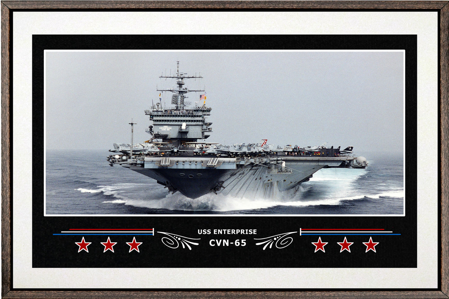 USS ENTERPRISE CVN 65 BOX FRAMED CANVAS ART WHITE